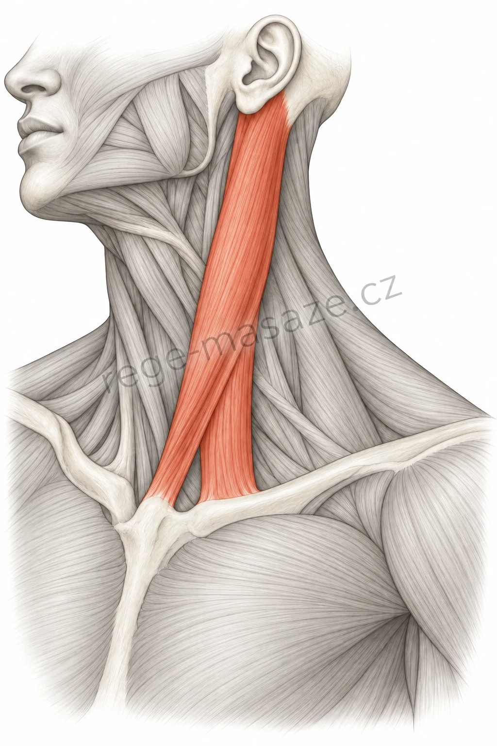 Kývač hlavy (m. sternocleidomastoideus)