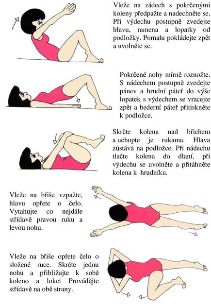 Cvičení - bederní páteř v leže 2/2