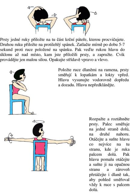 Cvičení - krční páteř v sedě